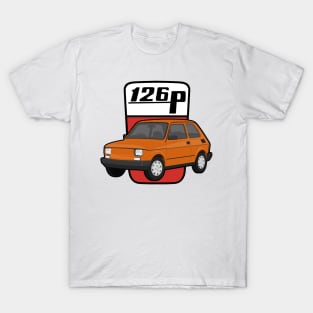 126P Car maluch 126 orange T-Shirt